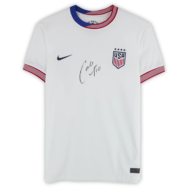 Maillot Nike blanc 2024 autographié par Carli Lloyd (USWNT) - Signature sur le devant