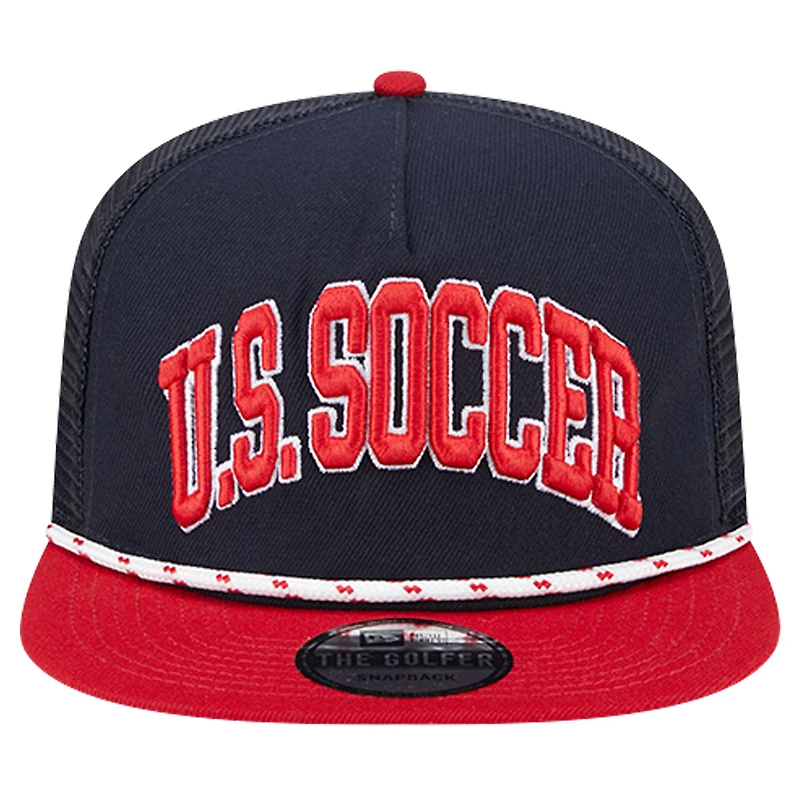 Casquette Snapback USWNT Throwback Golfer New Era pour hommes bleu marine
