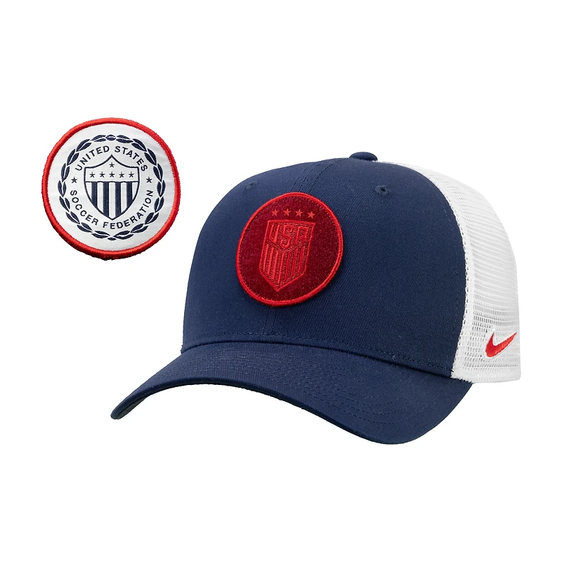 Casquette ajustable Nike USWNT Rise Trucker bleu marine unisexe