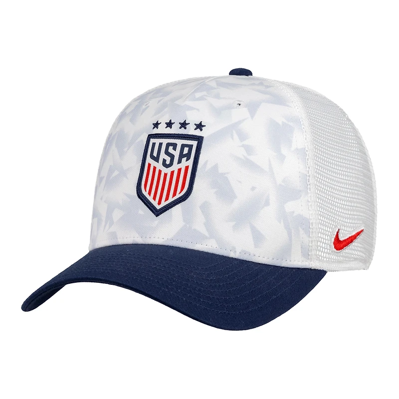 Unisex Nike White USWNT Rise Printed Trucker Adjustable Hat