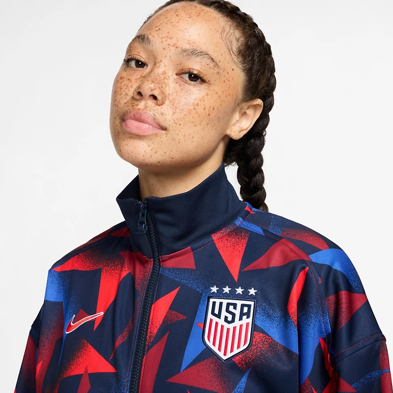 Veste Nike Navy USWNT 2025 Academy Pro Anthem Performance entièrement zippée pour femme