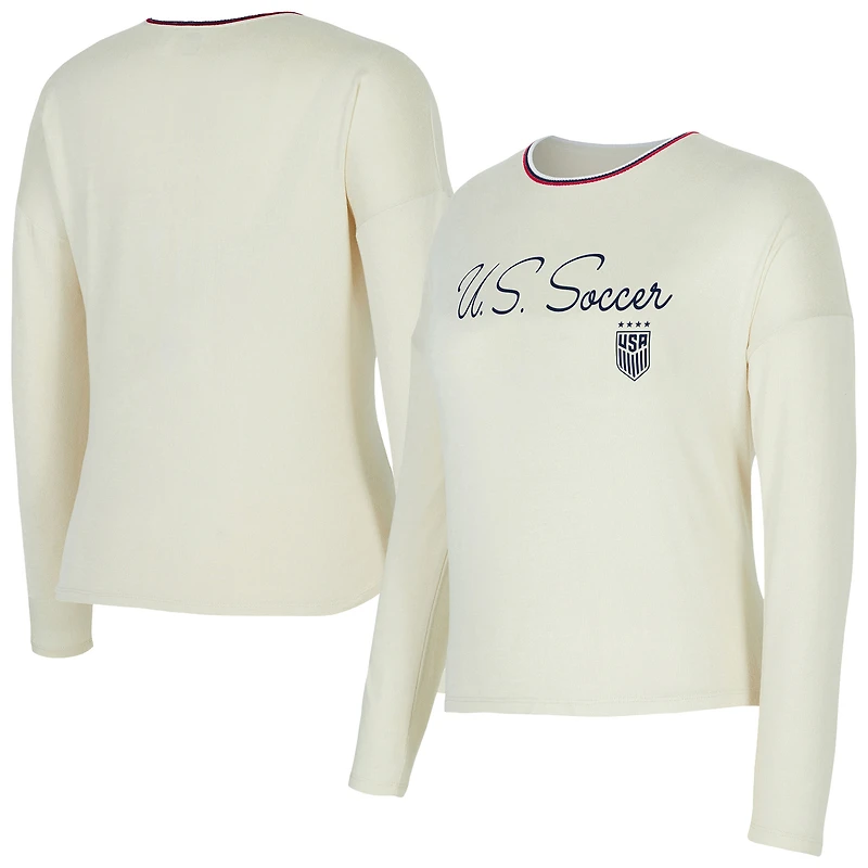 SweaTop en tricot Hacci Kaki USWNT Sport Cream pour femme