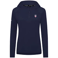 Sweat à capuche zippé quart de tour USWNT Raven bleu marine Levelwear pour femme