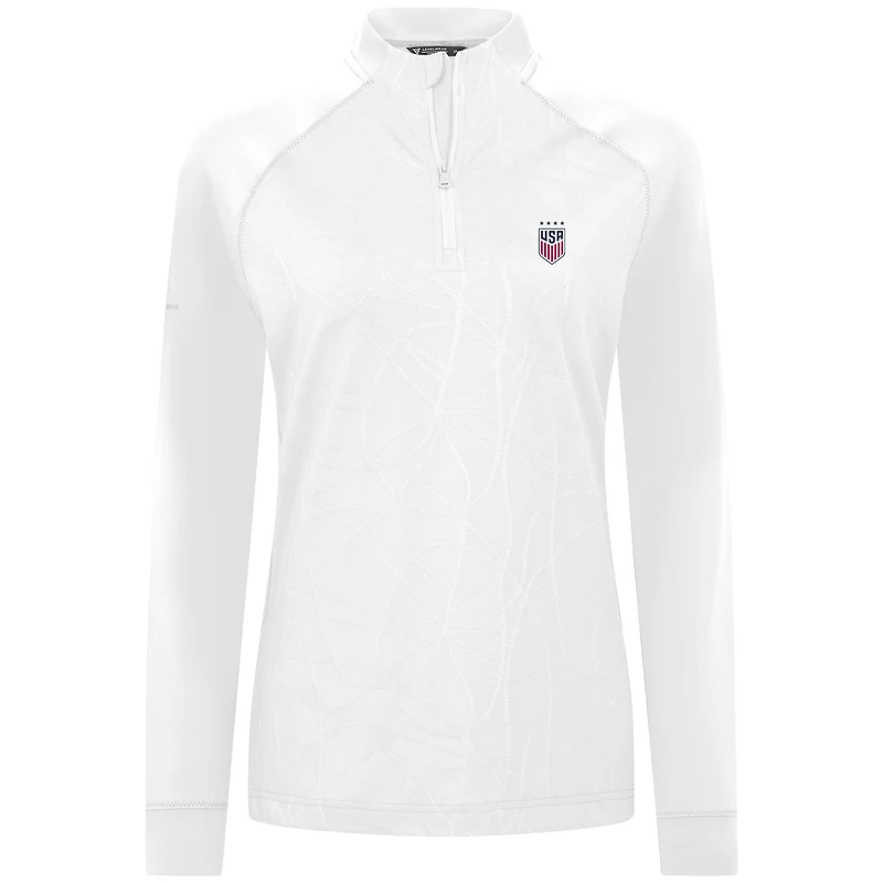 Pull-over USWNT blanc améthyste à fermeture éclair quart de tour pour femme Levelwear