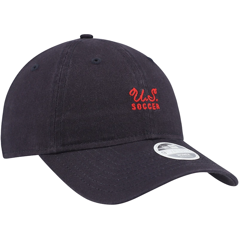 Casquette réglable bleu marine USWNT Throwback 9TWENTY New Era pour femme