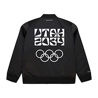 Men's Mitchell & Ness Utah 2034 Winter Olympics Satin Bomber Full-Zip Jacket