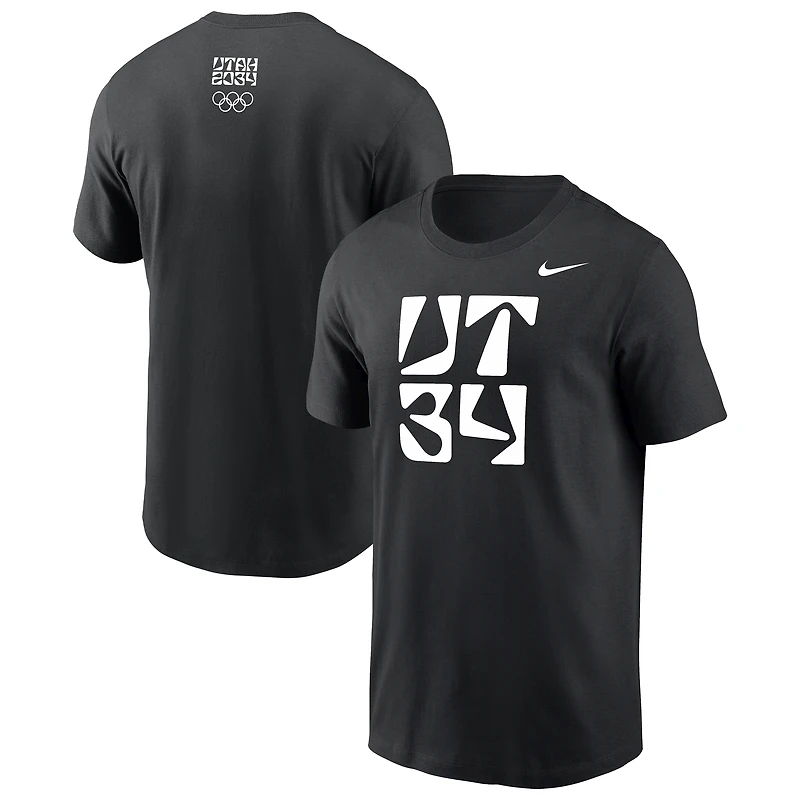 T-shirt Nike Dri-FIT noir pour homme, Utah 2034, Jeux olympiques d'hiver