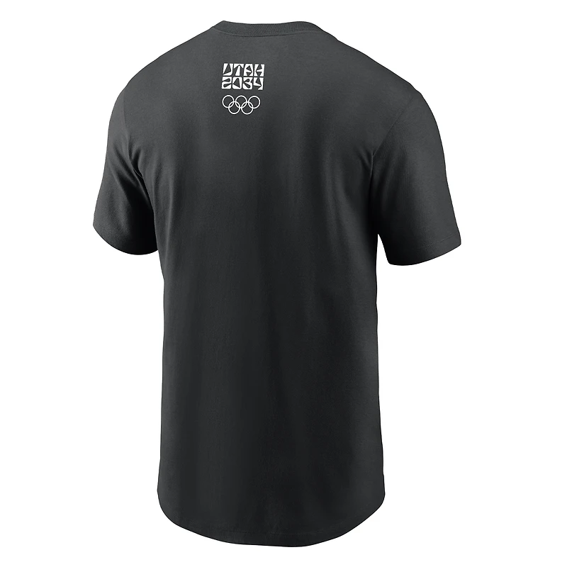 T-shirt Nike Dri-FIT noir pour homme, Utah 2034, Jeux olympiques d'hiver