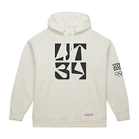 Women's Mitchell & Ness Cream Utah 2034 Winter Olympics Fleece Hoodie