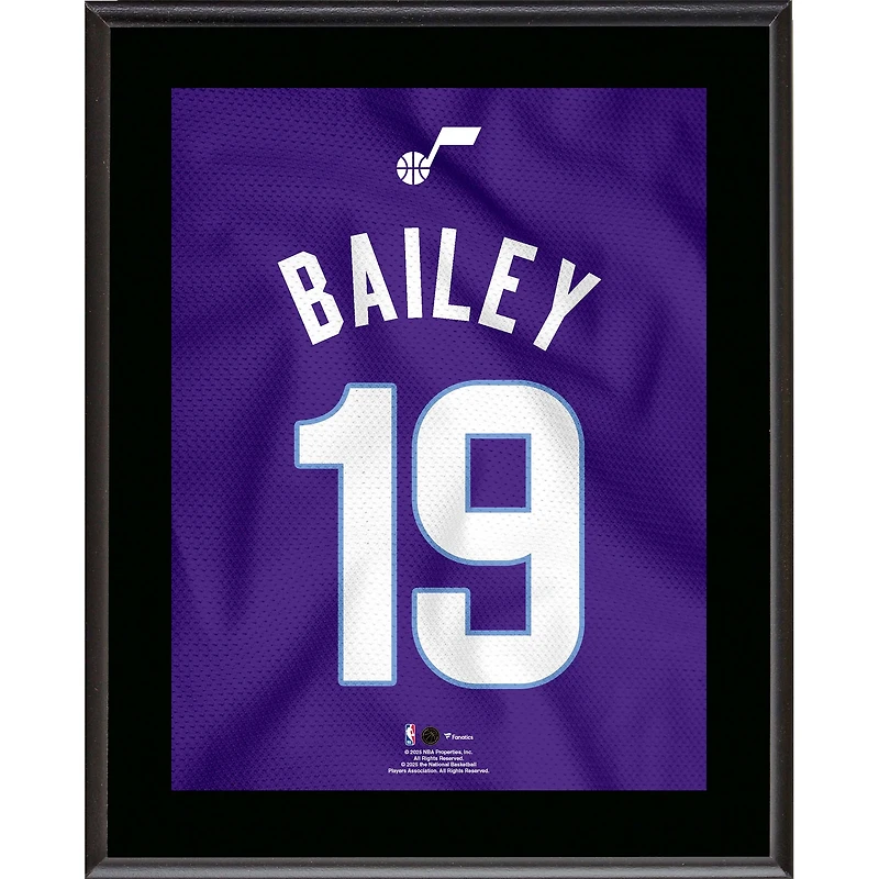 Ace Bailey Utah Jazz 10.5" x 13" Jersey Number Sublimated Player Plaque