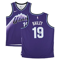 Maillot Swingman Nike Icon Edition violet autographié par Ace Bailey du Utah Jazz