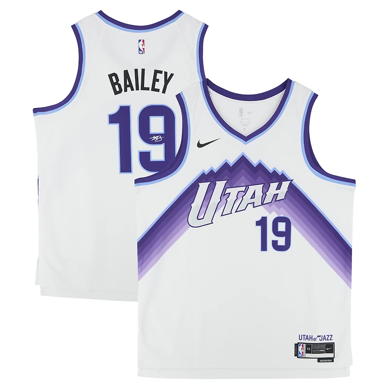 Ace Bailey Utah Jazz Autographed White Nike Association Edition Swingman Jersey