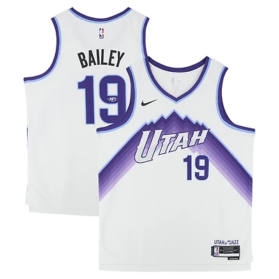Ace Bailey Utah Jazz Autographed White Nike Association Edition Swingman Jersey