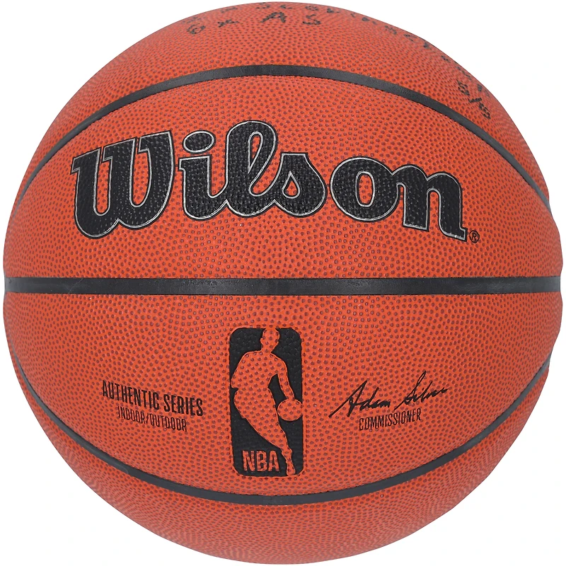 Adrian Dantley Utah Jazz Autographed Wilson Authentic Series Indoor/Outdoor Basketball with Multiple Inscriptions