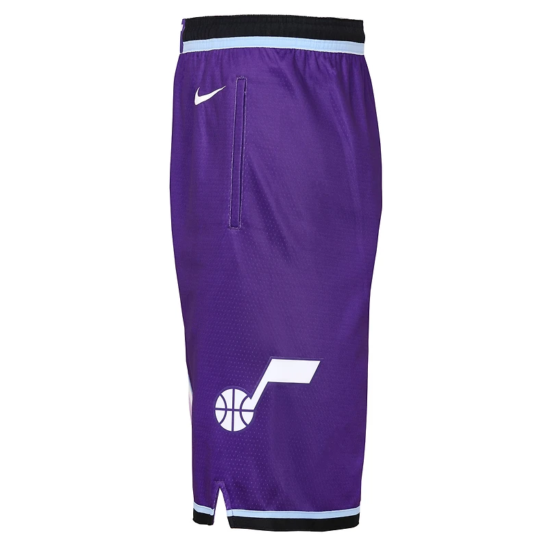 Short Nike Swingman violet Utah Jazz pour garçon - Édition Icon