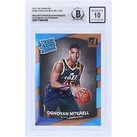 Carte de recrue Panini Donruss n° 188 autographiée par Donovan Mitchell, Utah Jazz, 2017-2018, signée Beckett Fanatics, authentifiée et témoin de la victoire.