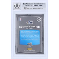 Carte de recrue Panini Donruss n° 188 autographiée par Donovan Mitchell, Utah Jazz, 2017-2018, signée Beckett Fanatics, authentifiée et témoin de la victoire.