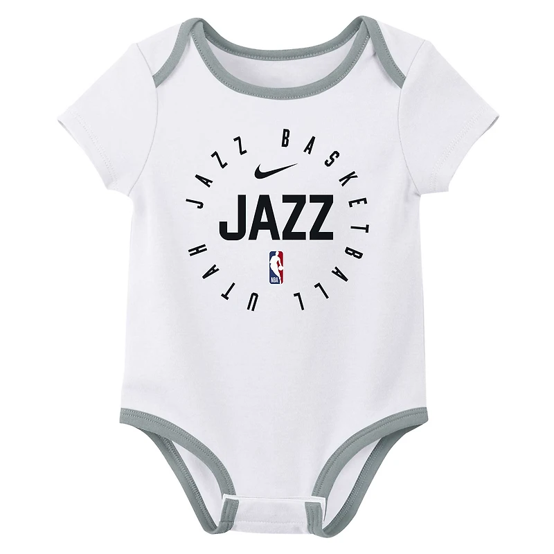 Ensemble de trois bodies pour bébé Nike Utah Jazz