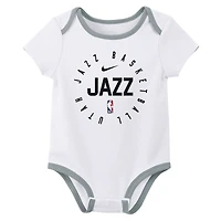 Ensemble de trois bodies pour bébé Nike Utah Jazz