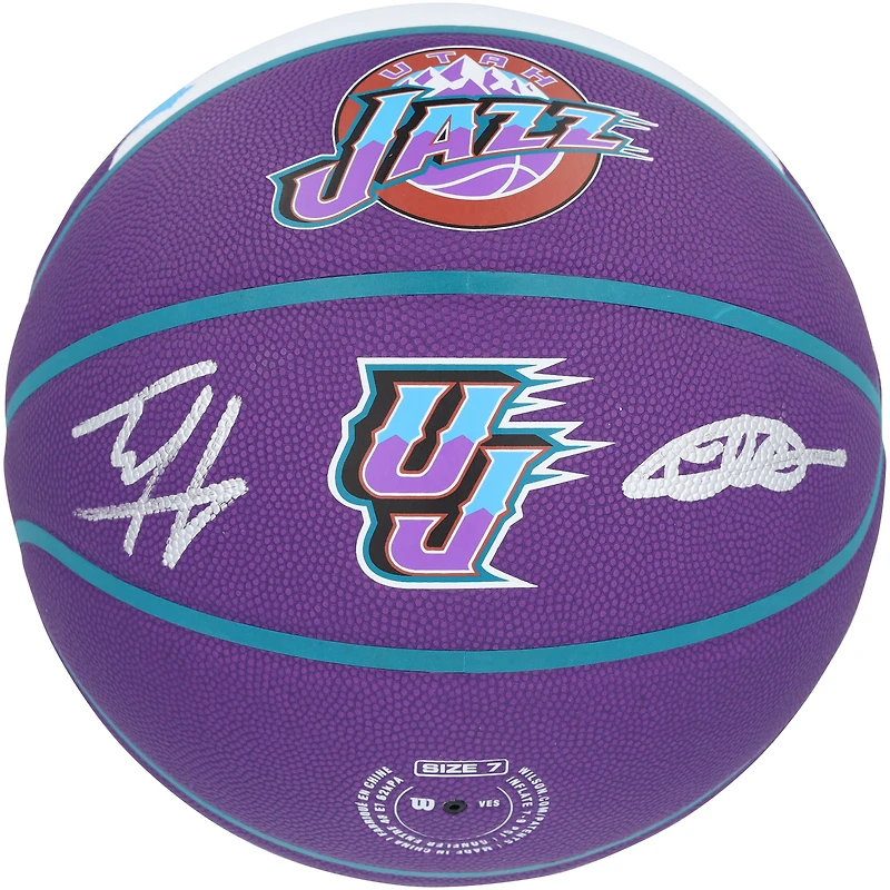 Isaiah Collier & Taylor Hendricks Utah Jazz Autographed Wilson City Edition Collector Basketball
