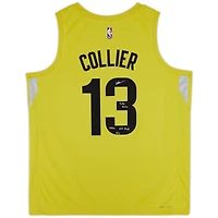 Isaiah Collier Utah Jazz Autographed Nike Gold Icon Swingman Jersey with "2024 29th Pick" & "Take Note" Inscriptions - Limited Edition #5/5