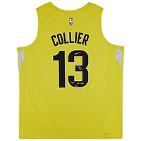 Isaiah Collier Utah Jazz Autographed Nike Gold Icon Swingman Jersey with "2024 29th Pick" & "Take Note" Inscriptions - Limited Edition #5/5