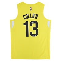 Maillot Nike Icon Swingman jaune dédicacé par Isaiah Collier des Utah Jazz pour la saison 2023-24, avec inscription « 29e choix »