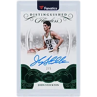 John Stockton Utah Jazz Autographed 2017-18 Panini Flawless Emerald #DA-JS #2/5 Card