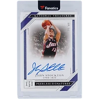 Carte autographiée de John Stockton (Utah Jazz) 2020-21 Panini National Treasures Peerless Signatures #PE-JST #45/49