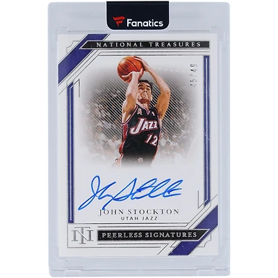 John Stockton Utah Jazz Autographed 2020-21 Panini National Treasures Peerless Signatures #PE-JST #45/49 Card