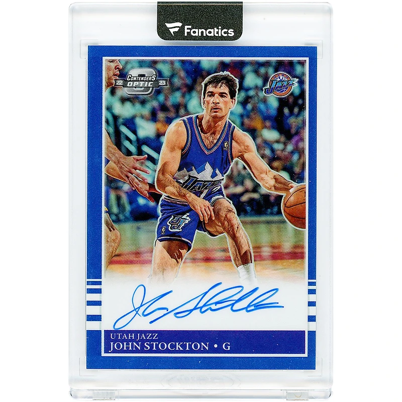 Carte autographiée de John Stockton (Utah Jazz) 2022-23 Panini Contenders Optic Blue Prizm #85-JST #13/25