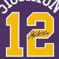 Maillot Swingman violet autographié par John Stockton du Utah Jazz 1991-92 de Mitchell & Ness