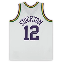 John Stockton Utah Jazz Autographed Mitchell & Ness 1991-92 White Swingman Jersey