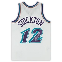 John Stockton Utah Jazz Autographed Mitchell & Ness 1996-97 White Swingman Jersey