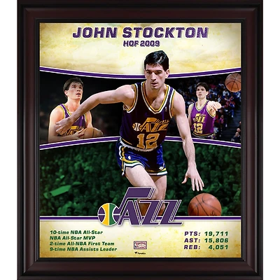 John Stockton Utah Jazz Framed 15" x 17" Hardwood Classics Player Collage