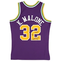 Karl Malone Utah Jazz Autographed Mitchell & Ness Purple 1991 Road Swingman Jersey with Multiple Inscriptions - Limited Edition of 10