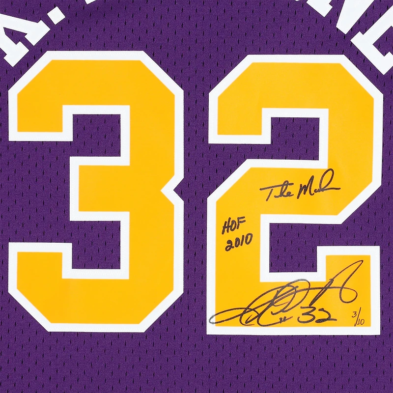 Karl Malone Utah Jazz Autographed Mitchell & Ness Purple 1991 Road Swingman Jersey with Multiple Inscriptions - Limited Edition of 10
