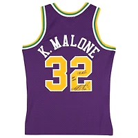 Karl Malone Utah Jazz Autographed Mitchell & Ness Purple 1991 Road Swingman Jersey with Multiple Inscriptions - Limited Edition of 10