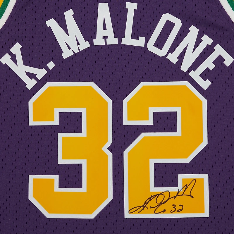 Maillot Swingman autographié violet Mitchell & Ness 1991-92 du Utah Jazz par Karl Malone