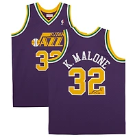 Maillot Swingman autographié violet Mitchell & Ness 1991-92 du Utah Jazz par Karl Malone