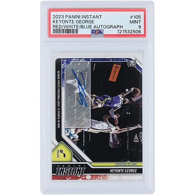 Keyonte George Utah Jazz Autographed 2023 Panini Instant Red White Blue #105 #4/10 PSA Authenticated 9 Rookie Card
