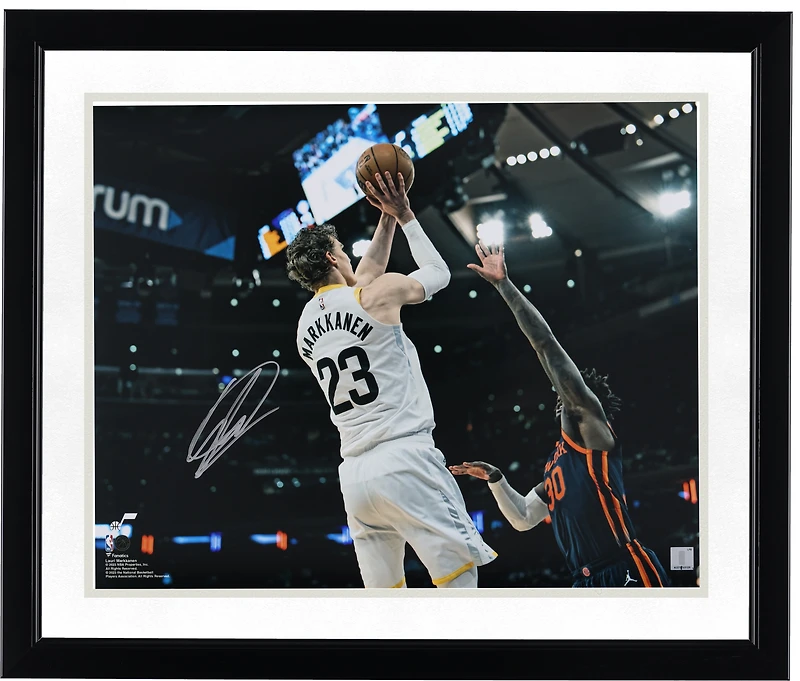 Lauri Markkanen Utah Jazz Autographed 16" x 20" Shooting vs. New York Knicks Photograph