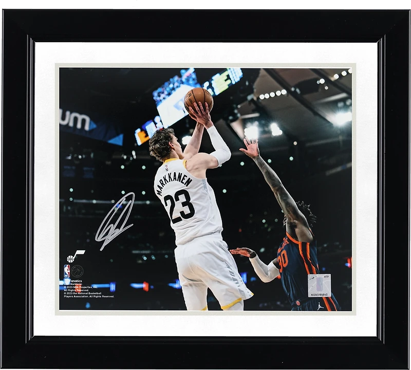 Lauri Markkanen Utah Jazz Autographed 8' x 10" Shooting vs. New York Knicks Photograph