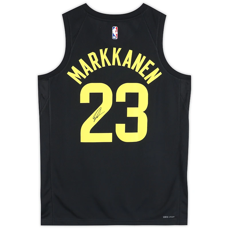 Lauri Markkanen Utah Jazz Autographed Nike Black Statement Swingman Jersey