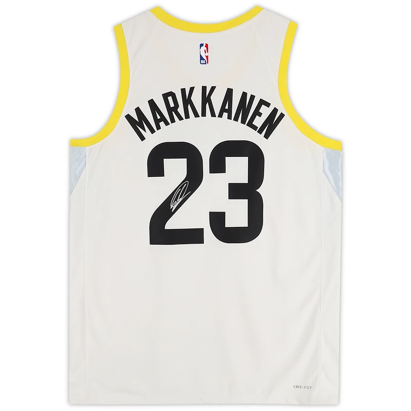Lauri Markkanen Utah Jazz Autographed Nike White Association Swingman Jersey