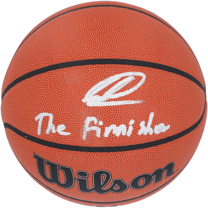 Ballon de basket-ball d'intérieur/extérieur Wilson Authentic Series autographié par Lauri Markkanen du Utah Jazz avec l'inscription « The Finnisher »