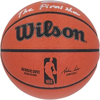 Ballon de basket-ball d'intérieur/extérieur Wilson Authentic Series autographié par Lauri Markkanen du Utah Jazz avec l'inscription « The Finnisher »