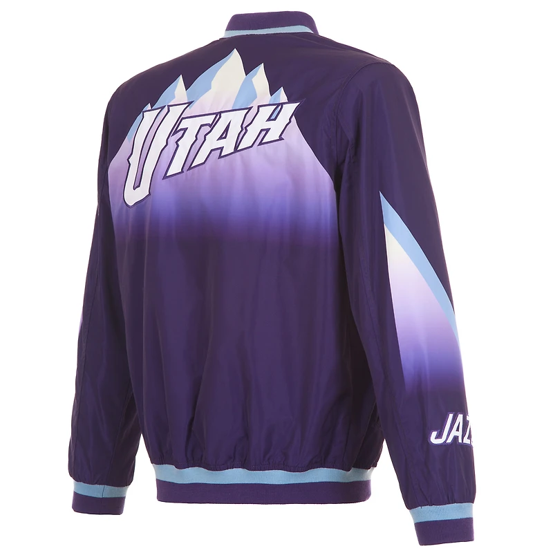 Blouson aviateur en nylon entièrement zippé violet JH Design Utah Jazz 2024/25 City Edition pour homme