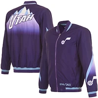 Men's JH Design  Purple Utah Jazz 2024/25 City Edition Full-Zip Nylon Bomber Jacket