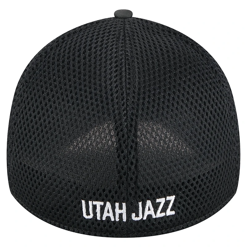 Casquette New Era 39THIRTY Flex noire Utah Jazz à motif camouflage subtil pour homme